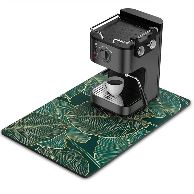 Rnivvi Coffee Mat, Hide Stain Rubber Backed Absorbent Dish Drying Pad by Rnivvi