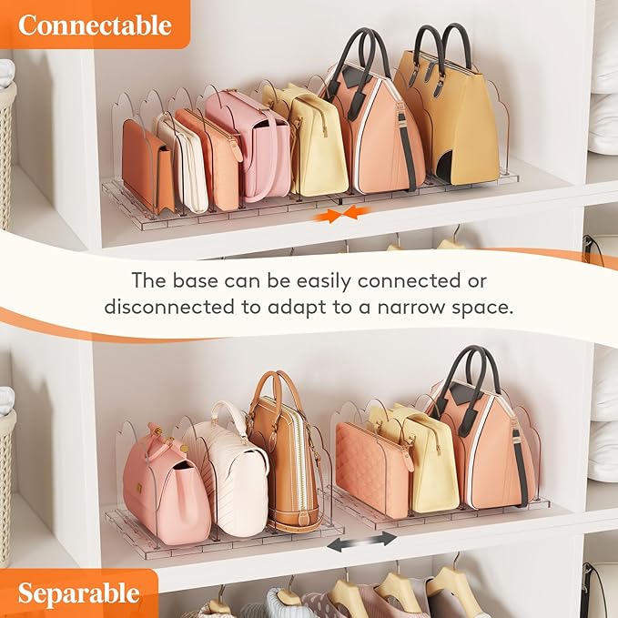 Lifewit Purse Organizer for Closet, Adjustable Clutch Purse Storage Organizer - Image 5