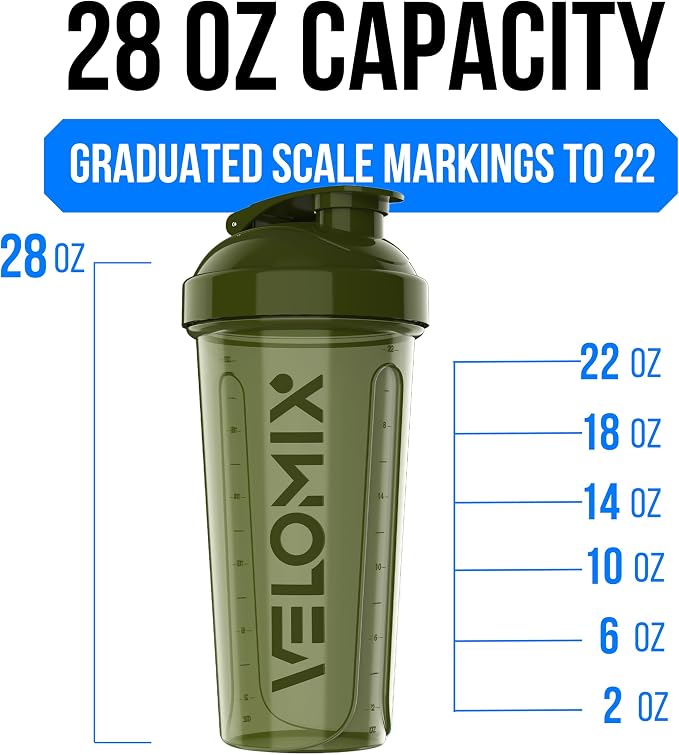 VELOMIX -2 Pack- 28 oz Protein Shaker Bottles - Image 4