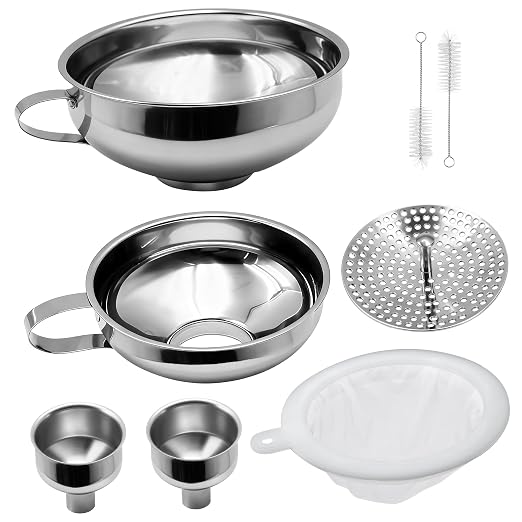 6 Pack Stainless Steel Canning Funnel by Unknown