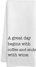 Funny Kitchen Bar Towels, Coffee Wine Lover Gifts Dish Tea Towels by Unknown