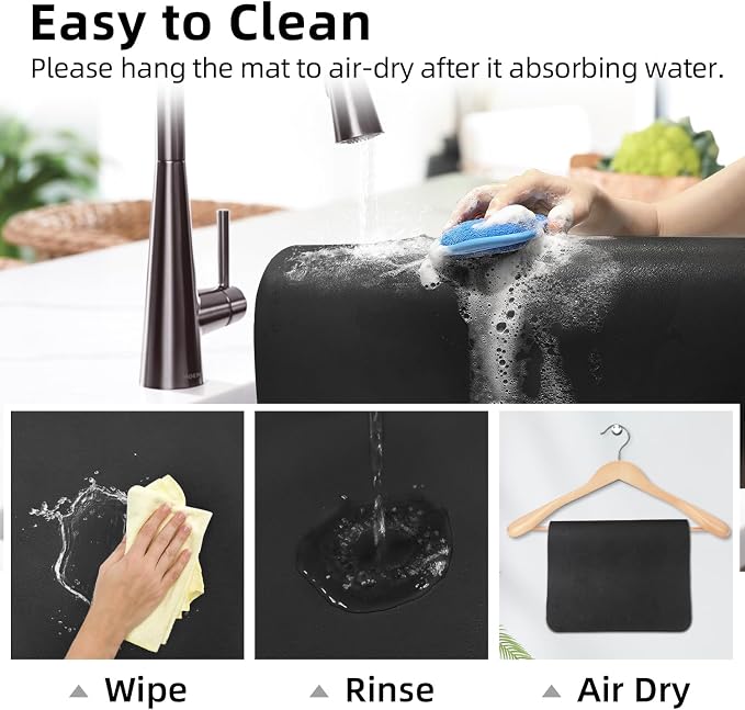 LOPNUR Kitchen Dish Drying Mat, Super Absorbent Dish Drying Pad, Diatomite - Image 9