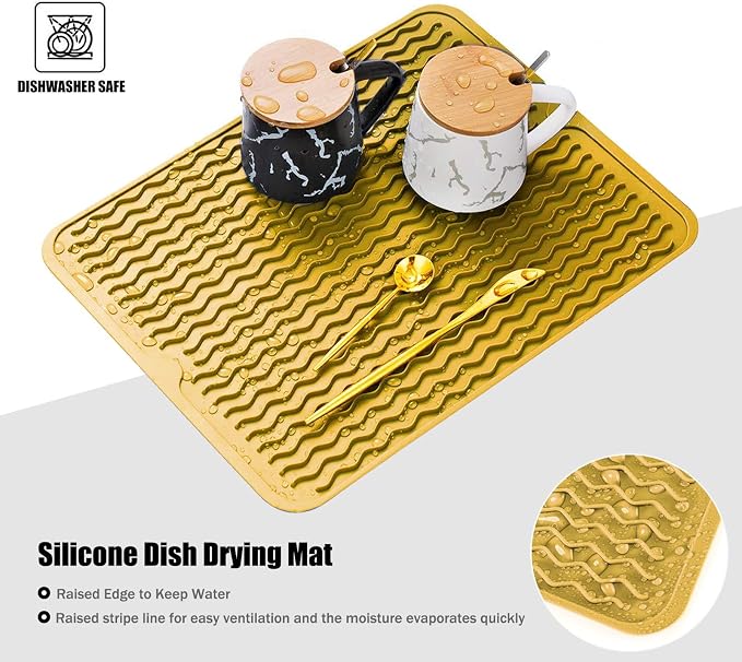 Large 17" x 14" Silicone Dish Drying Mat - Image 3