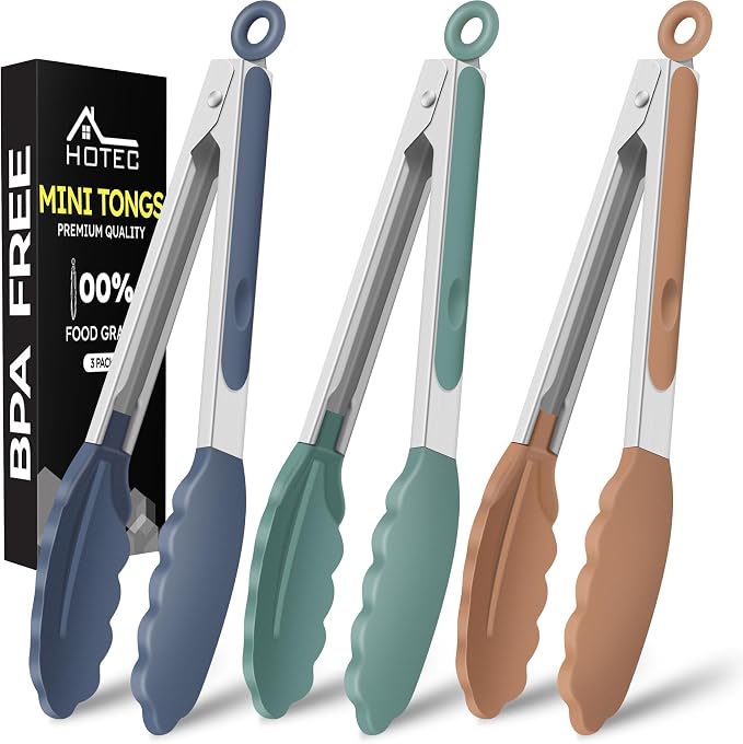Hotec Mini Silicone Kitchen Tongs by Hotec
