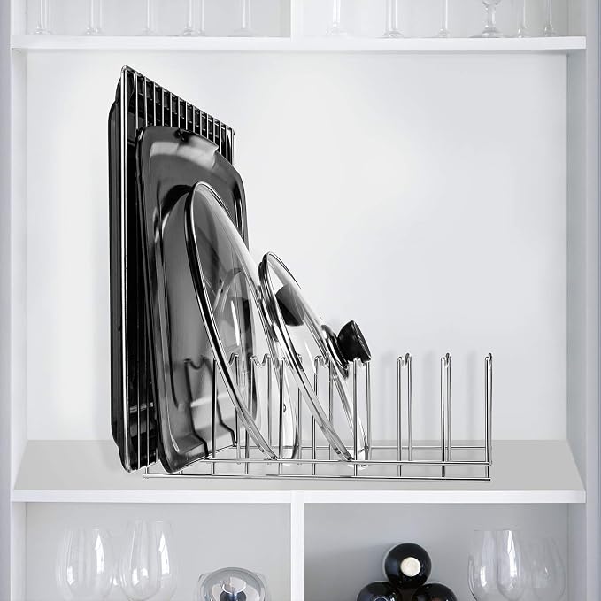 Pot Lid Organizer, Kitchen Pot Lid Rack Holder, Rest Cutting Board, Baking Sheet - Image 6