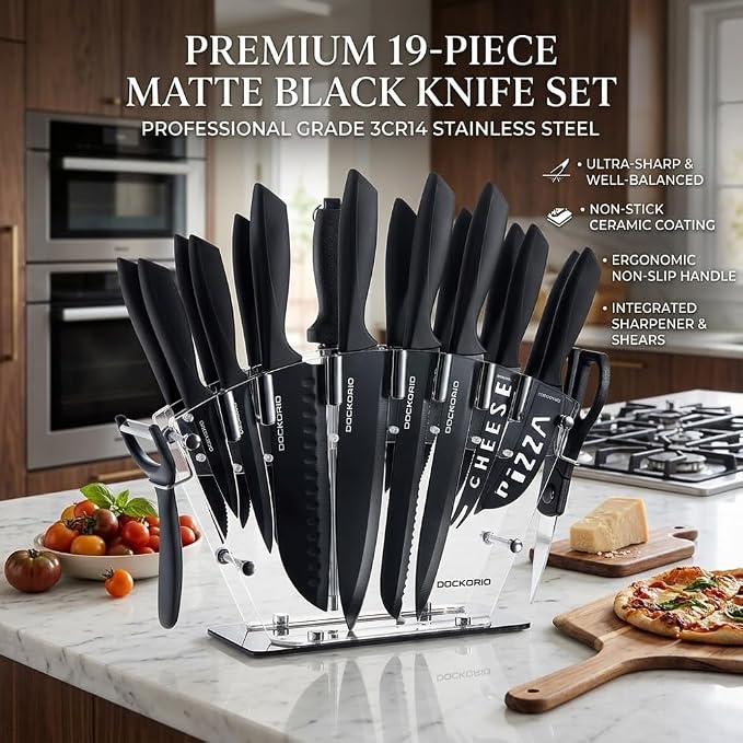 Kitchen Knife Set with Block, Chef Knives, Bread Knife, all in one - Image 3