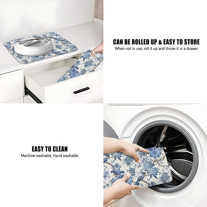 Dish Drying Mat for Kitchen Counter 2 Pack - Image 7
