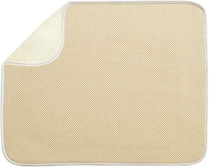 InterDesign iDry Large Kitchen Countertop Absorbent Dish Drying Mat, Wheat/Ivory - Image 3