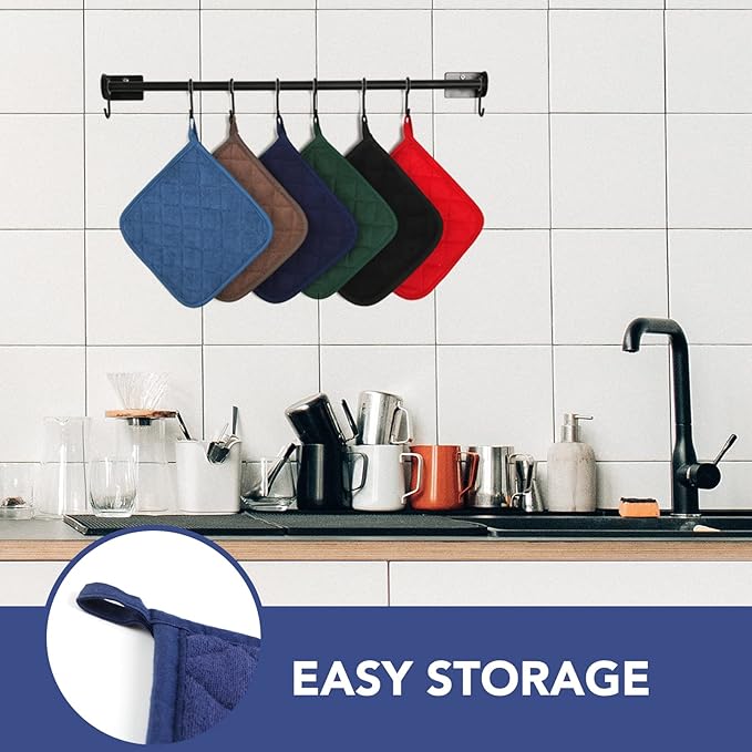 Joyhalo 4 Pack Pot Holders for Kitchen, Cotton Oven Holder - Image 6