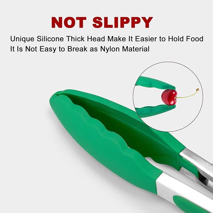 2 Pack Silicone Kitchen Tongs – 9" & 12" Set, Heat Resistant up to 500°F - Image 2