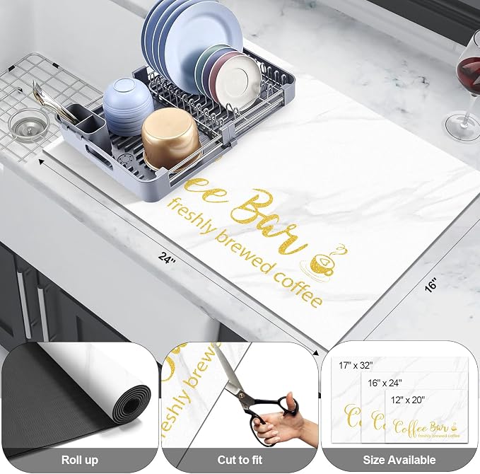 Findosom Dish Drying Mat, Cuttable Drying Mat - Image 2