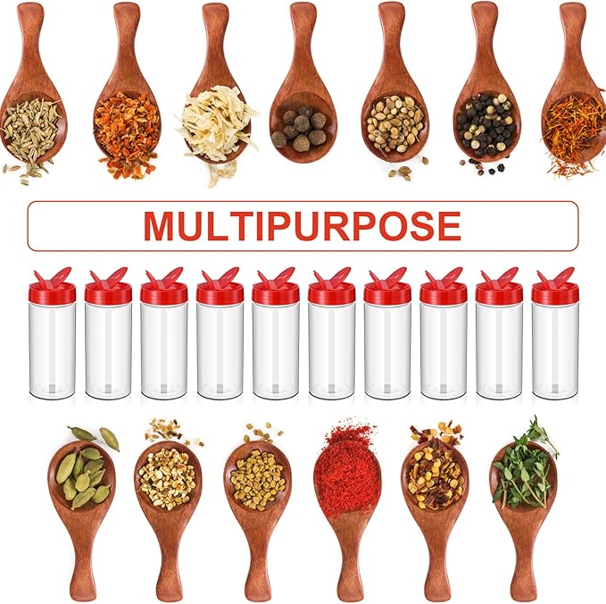 Zhehao 24 Pieces Plastic Spice Containers Plastic Spice Bottles Clear Reusable - Image 3