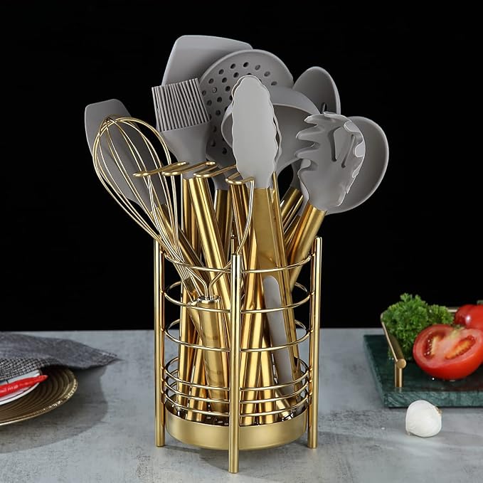 Gold Kitchen Utensils Set, Berglander 38 Pieces Non-stick Silicone Cooking - Image 2