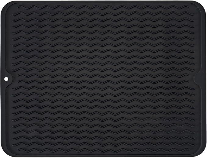 Silicone Dish Drying Mat, Non-Slip Easy Clean Sink Mat Large Heat-resistant by MODENGKONGJIAN