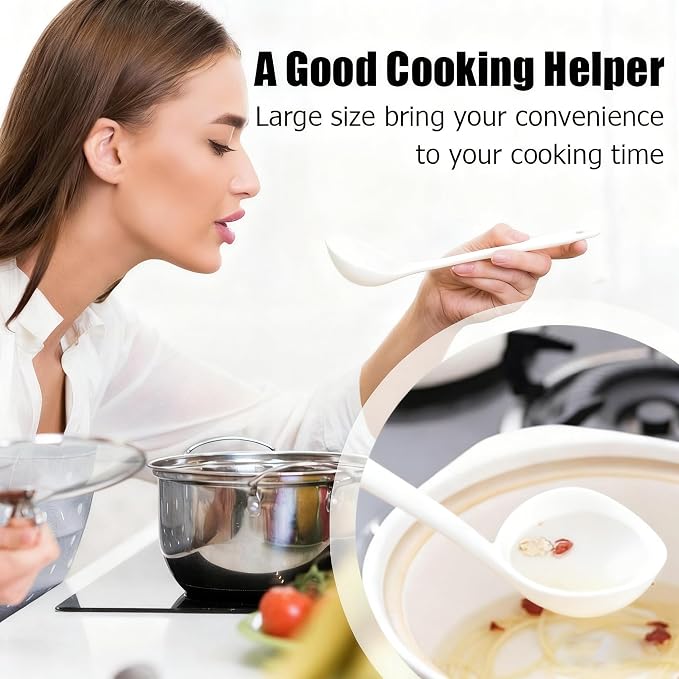 Large Plastic Serving Spoons, Disposable Heavy Duty Serving Spoons, Long Handle - Image 4