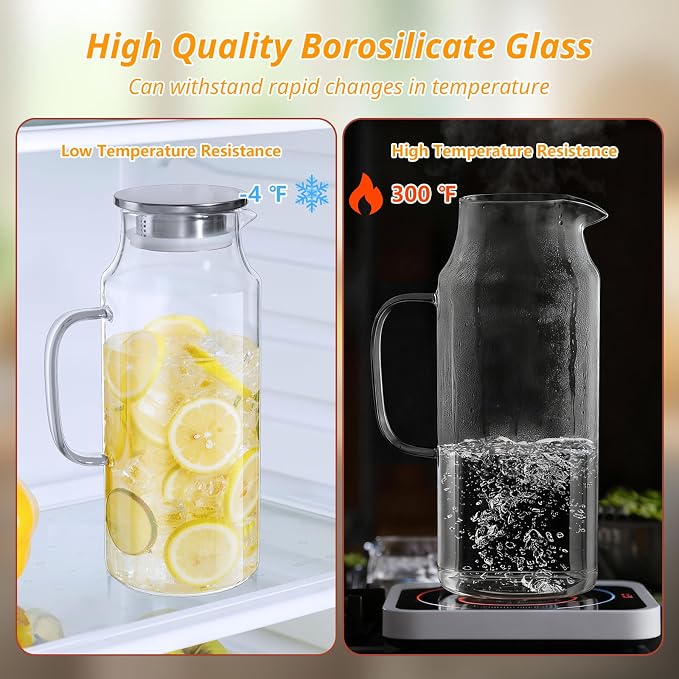 2 Liter 68 oz Glass Pitcher - Image 5