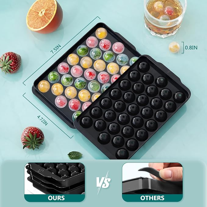 Optish Ice Cube Tray with Lid and Bin, 3 Pack Ice Trays - Image 3