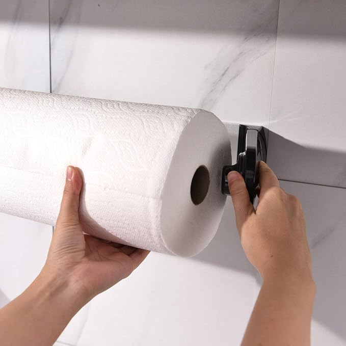simpletome ONE Hand Tear Paper Towel Holder Under Cabinet Adhesive or Drilling - Image 8