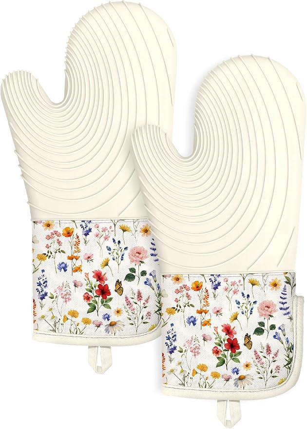 Slohif Long Silicone Oven Mitts Heat Resistant by Slohif