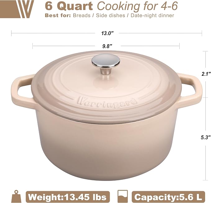 VORRINGARD Enameled Cast Iron Dutch Oven Pot - Image 2
