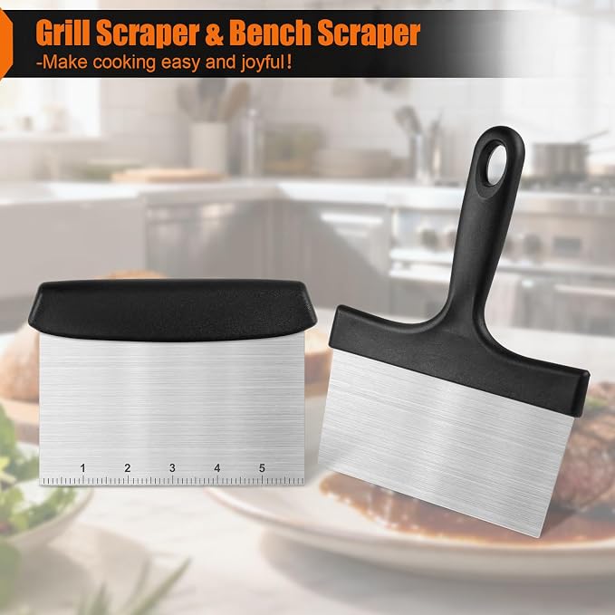 Grill Scraper&Bench Scraper Set，Food Scraper - Image 7