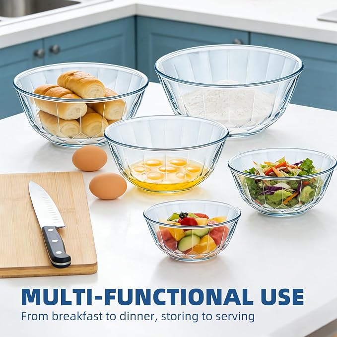 Luvan 5-Piece Glass Mixing Bowls Set - Image 7