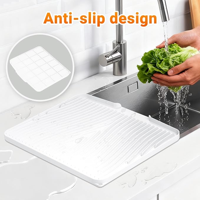Silicone Dish Drying Mat for Kitchen Counter, Dish Drying Pad, Non-Slip Drain - Image 5