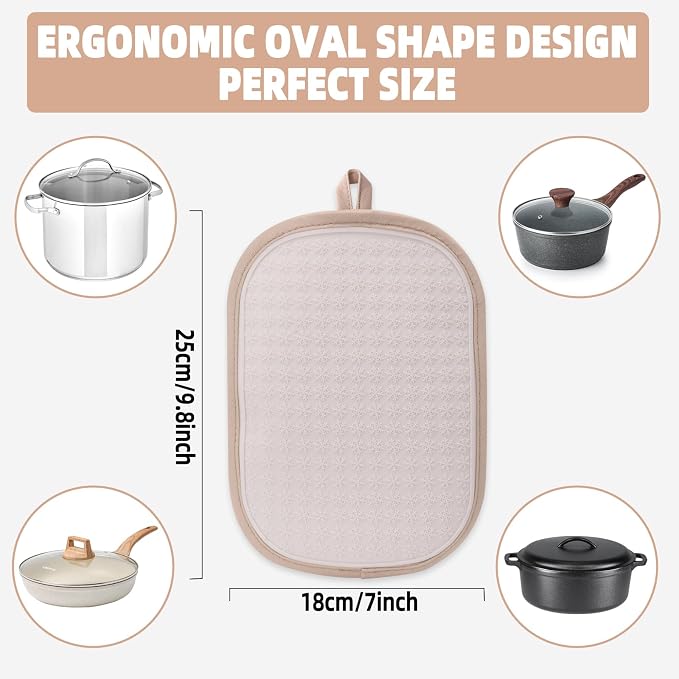 Hovico 2PCS Silicone Pot Holders, Oven Mitts Heat Resistant Hot Pads - Image 2