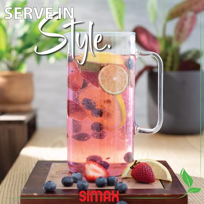 Simax Glass Pitcher, 32 Ounce Borosilicate Glass, Hot and Cold Safe Iced Tea - Image 6