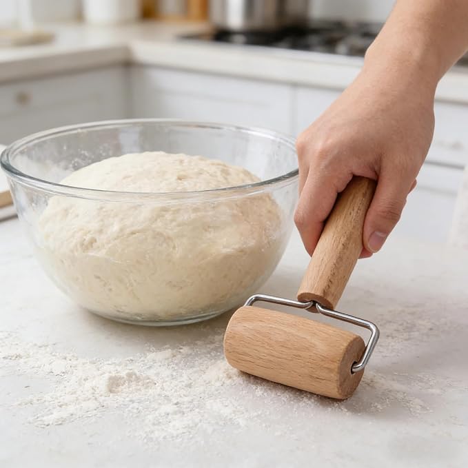 Small Rolling Pin, Wooden Dough Roller, Non-Stick Pizza Roller, T Type Rolling - Image 12