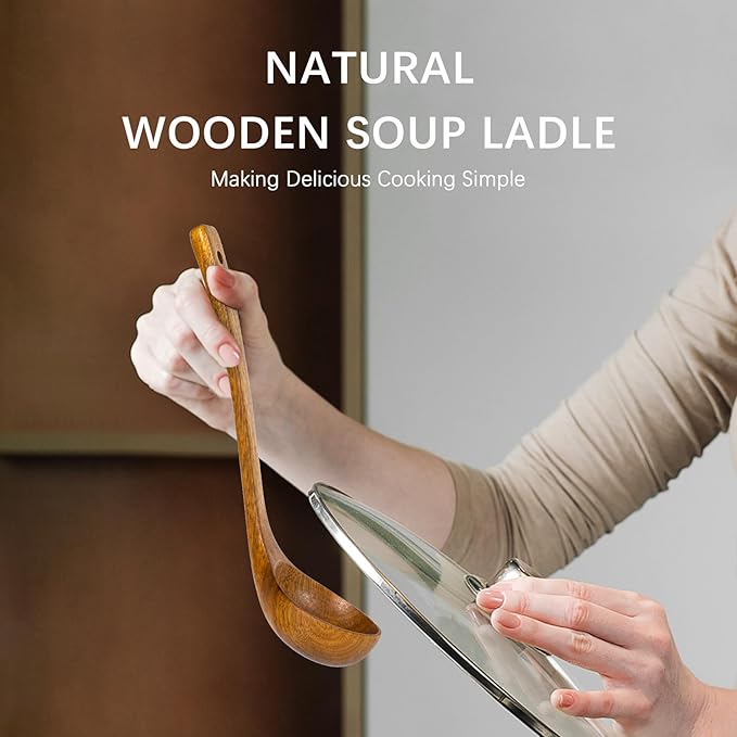 Wooden Ladle, 2 fl oz Medium Scoop Utensil - Image 5