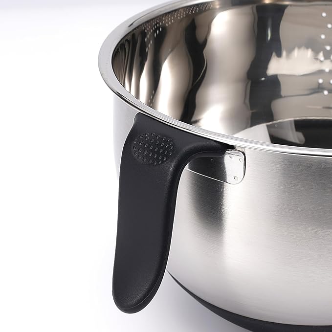Rice Washer Strainer Bowl Quinoa Washing Bowl whit Handle Stainless Steel - Image 7