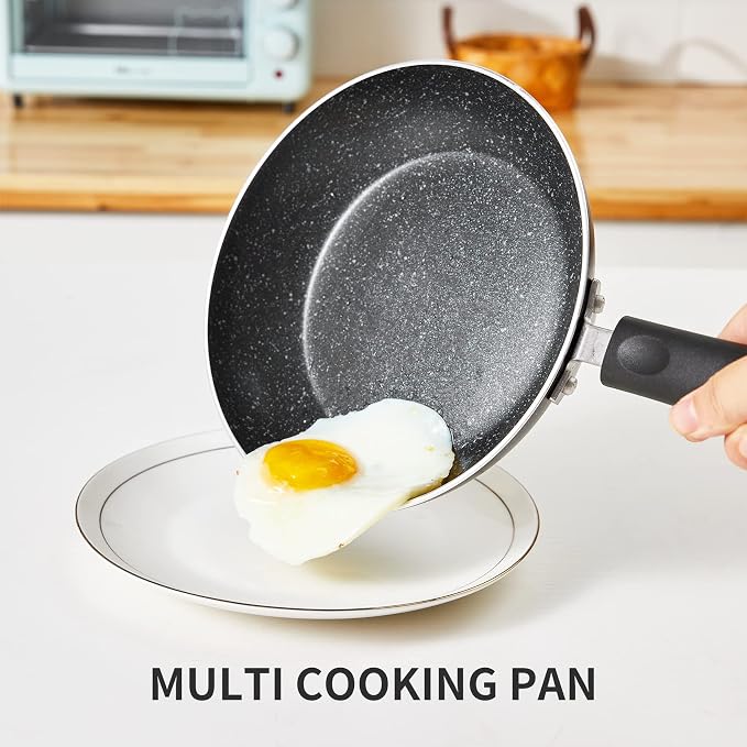 Nonstick Frying Pan Set-3-Pieces Skillet Set Induction Compatible, 8 Inch - Image 7