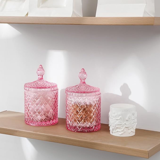 rejomiik 2 Pack Qtip Holder Glass Apothecary Jars - Image 4