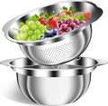 Colander, Strainer Bowl, Stainless Steel Colander, Rice Washing Bowl, Pasta by STOCKPOT