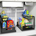 REALINN Under Sink Organizer, L-Shaped 2 Tier Pull Out Cabinet Organizer by REALINN