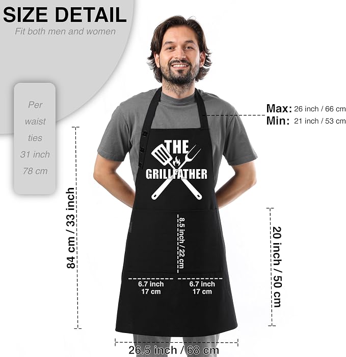 TOSHEX Funny Apron Waterdrop Resistant 100% Cotton Aprons - Image 6