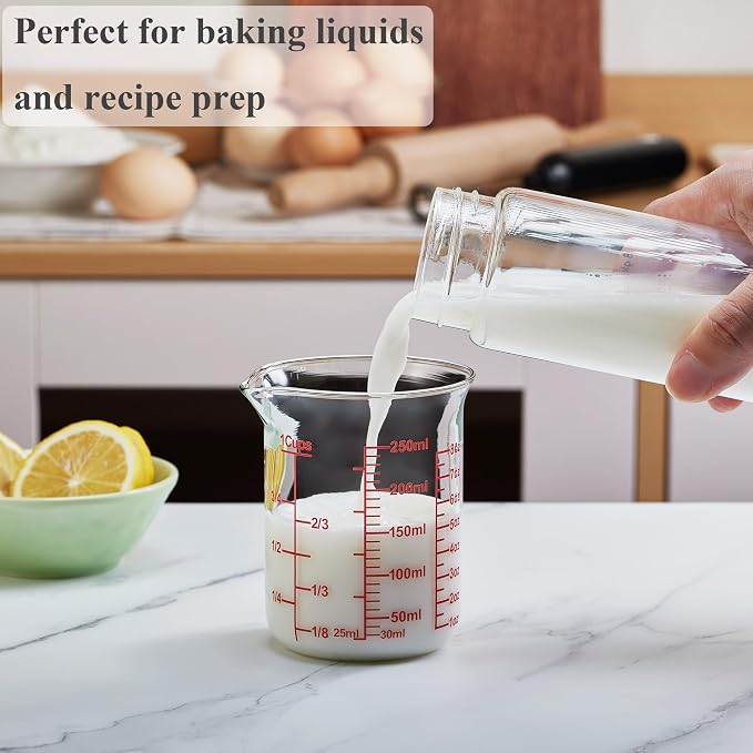 Ackers Glass Measuring Cup 1 Cup, 8oz Borosilicate Liquid Measuring Cup - Image 6