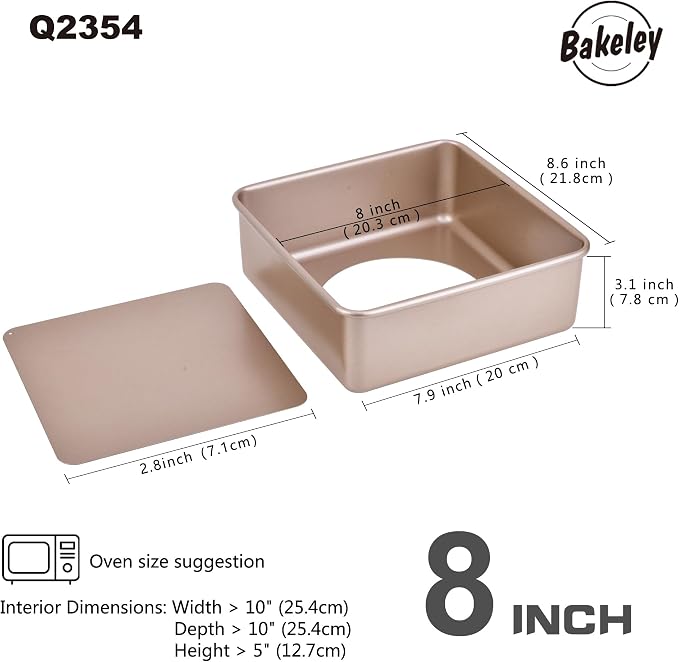 8-Inch Nonstick Deep Square Cake Pan - Image 2
