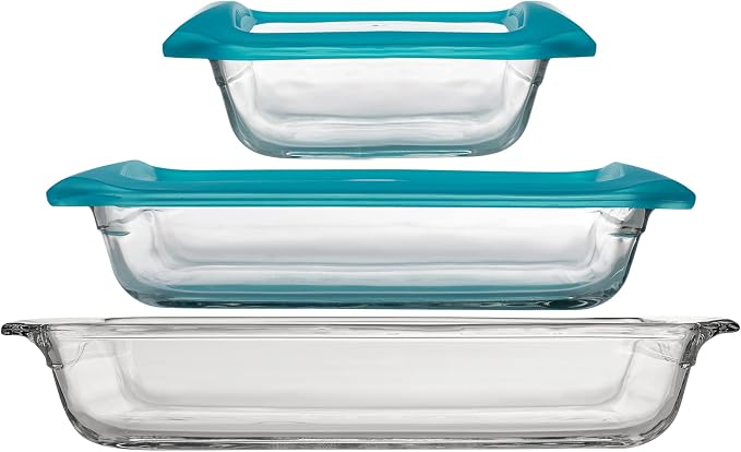 Libbey Baker’s Premium 5 Piece Glass Baking Dish Set, Stackable Casserole Dish by Libbey