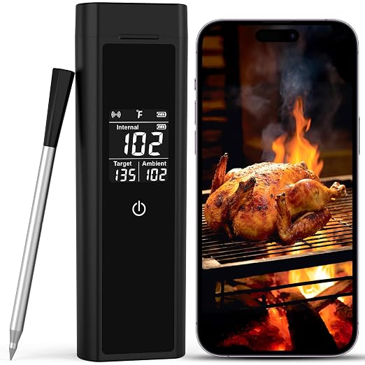 Wireless Meat Thermometer Bluetooth Digital, Smart Meat Thermometer Digital by WelcometoMeteralla