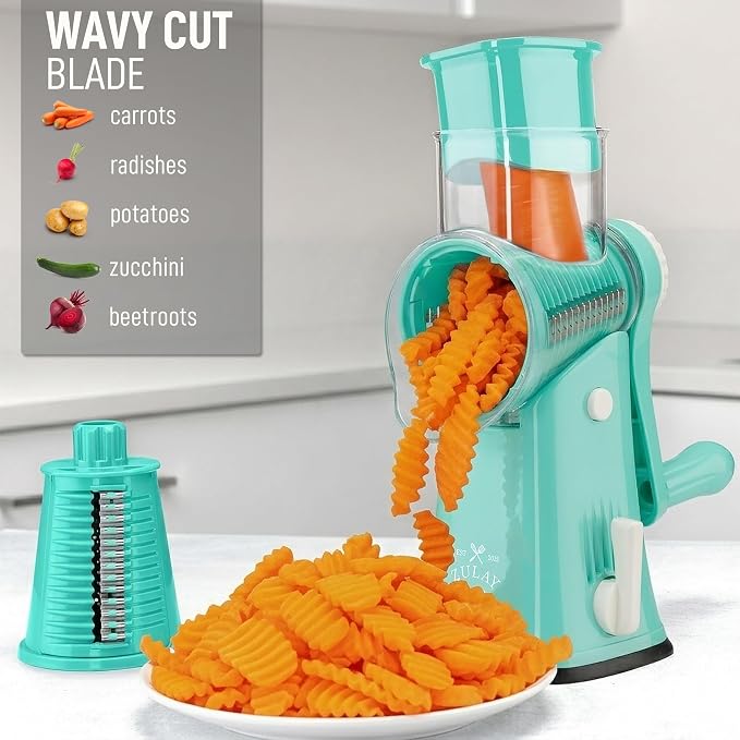 Zulay Kitchen Rotary Cheese Grater 5 Blade Cheese Shredder - Image 4
