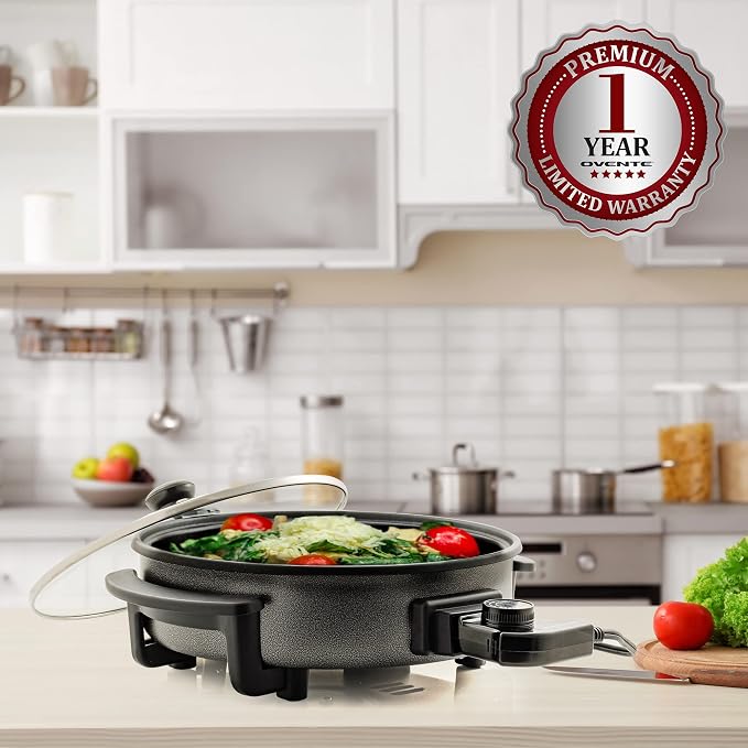 OVENTE 11.5-Inch Electric Skillet & Frying Pan, 1400W Nonstick Cooking Pan - Image 8