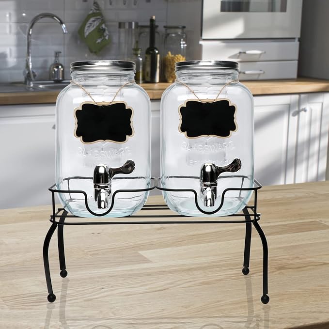 1-Gallon Glass Beverage Dispenser, Accguan Drink Dispenser - Image 6