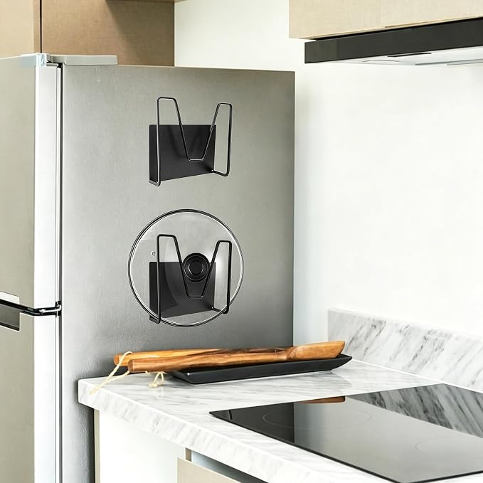 2 Pack Magnetic Pot Lid Holder, Organizer Hanging Saucepan Lid Metal Pot Lid - Image 7