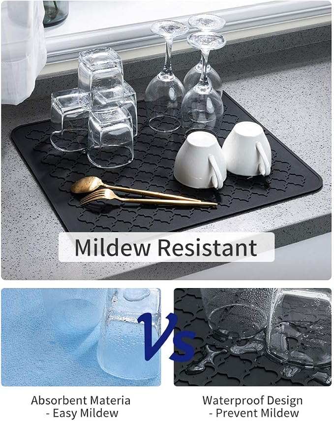 AMOAMI-Dish Drying Mats for Kitchen Counter-Silicone Dish Drying Mat-Kitchen - Image 3