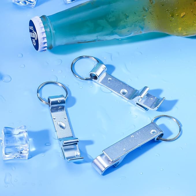 cnomg 16 pcs Metal Bottle Opener, Split Key Ring Chain Keychain Bulk Aluminum - Image 4