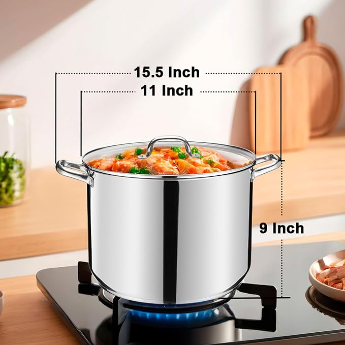 14 QT Stainless Steel Large Stock Pot, LIANYU Heavy Stockpot - Image 5