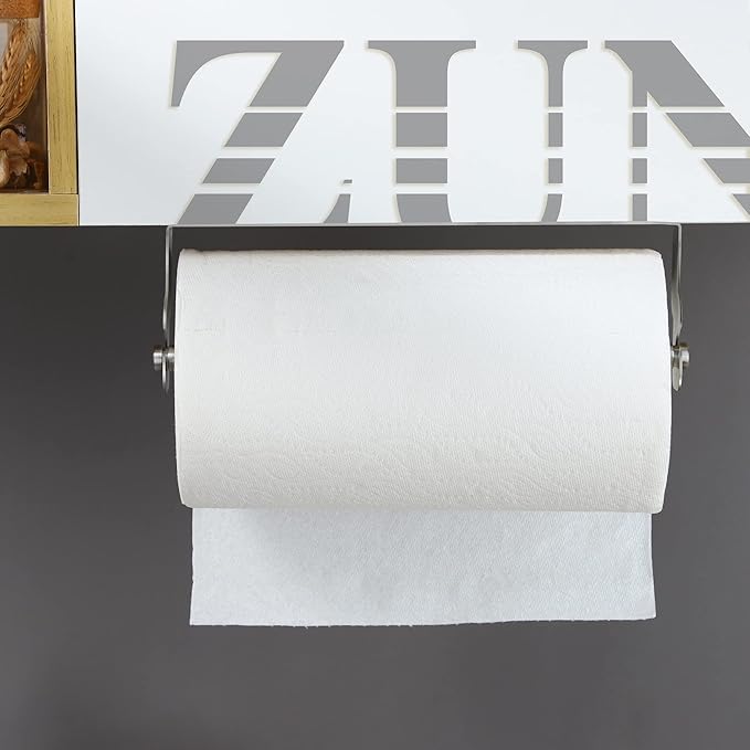 ZUNTO Paper Towel Holder Cabinet Door or Under Cabinet, Self Adhesive Big Roll - Image 3