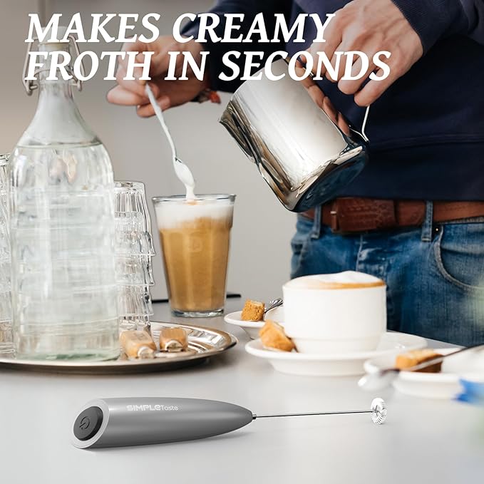 SIMPLETASTE Milk Frother Handheld Electric Foam Maker, Drink Mixer - Image 3